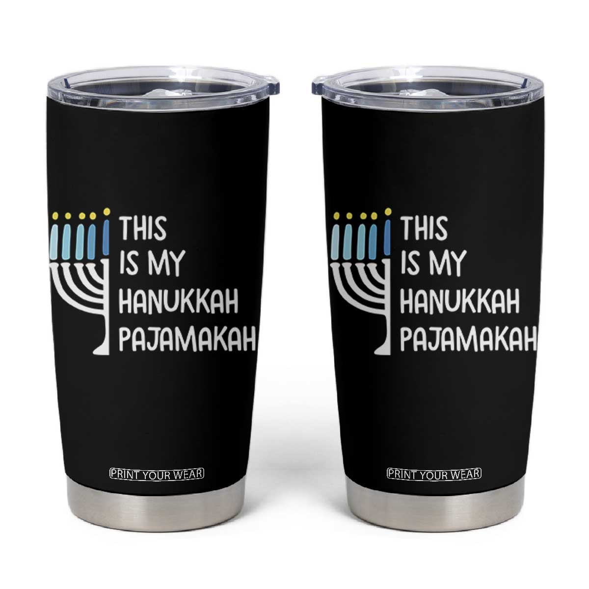 Funny Hanukkah Pajama Tumbler Cup This is My Pajamakah Gift Chanukah TS10 Black Print Your Wear