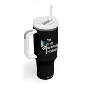 Funny Hanukkah Pajama Tumbler With Handle This is My Pajamakah Gift Chanukah TS10 Print Your Wear