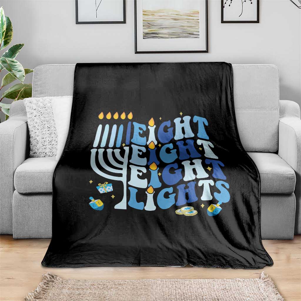 Happy Hanukkah Throw Blanket Retro Groovy Eight Nights and Eight Lights TS10 Print Your Wear