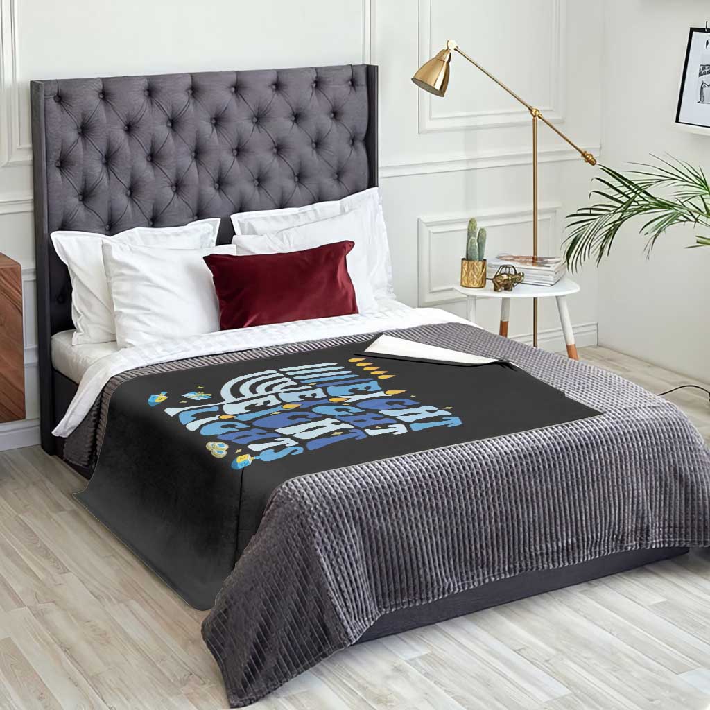 Happy Hanukkah Throw Blanket Retro Groovy Eight Nights and Eight Lights TS10 Print Your Wear