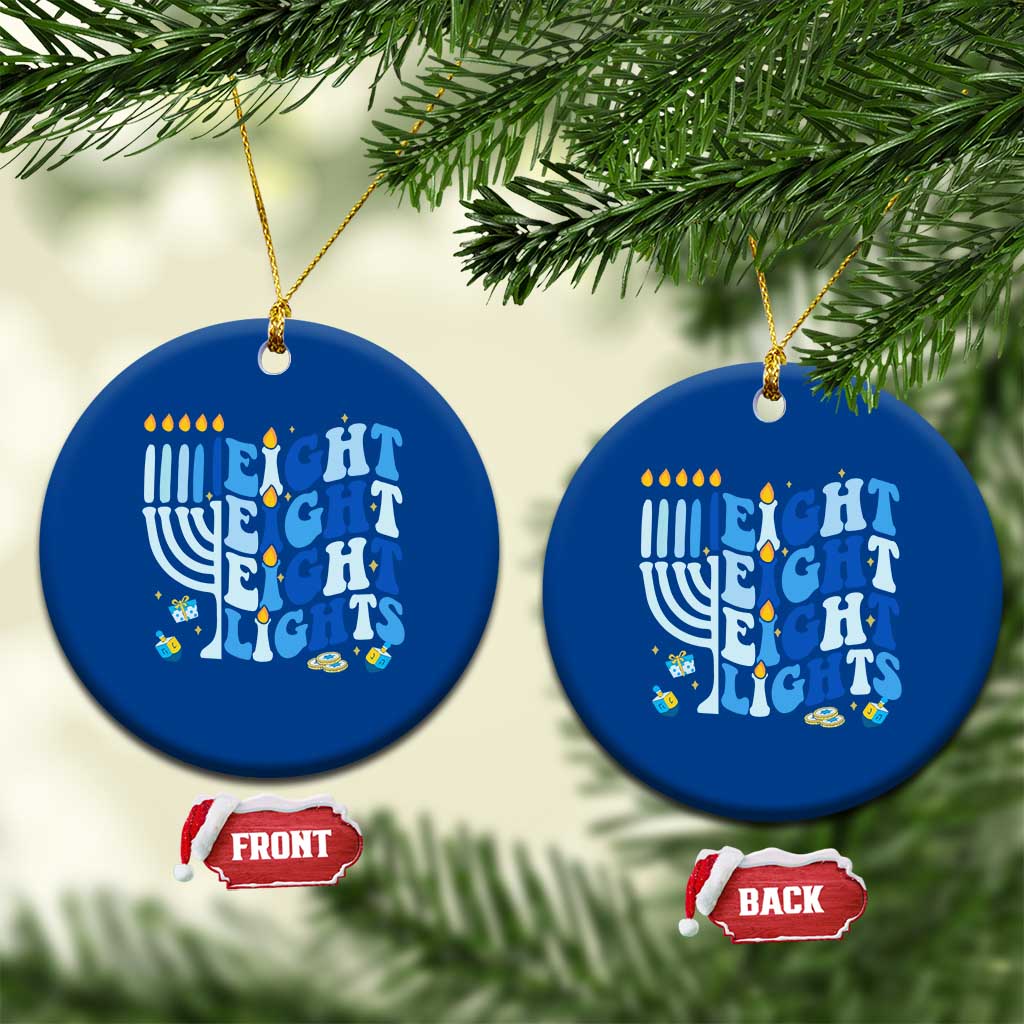Happy Hanukkah Ceramic Ornament Retro Groovy Eight Nights and Eight Lights TS10 1pc Blue Print Your Wear