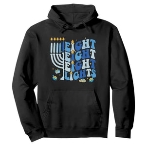 Happy Hanukkah Hoodie Retro Groovy Eight Nights and Eight Lights TS10 Black Print Your Wear