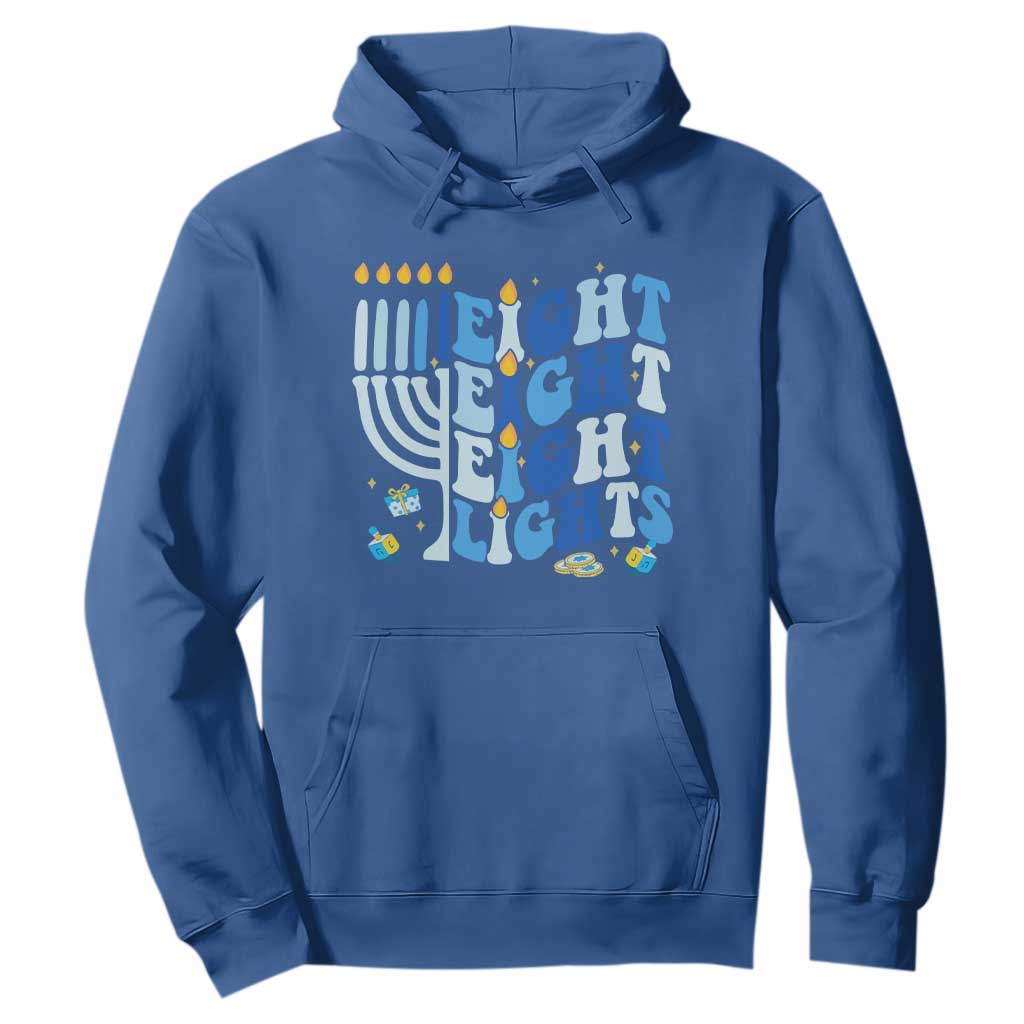 Happy Hanukkah Hoodie Retro Groovy Eight Nights and Eight Lights TS10 Royal Blue Print Your Wear