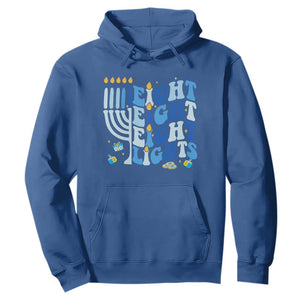 Happy Hanukkah Hoodie Retro Groovy Eight Nights and Eight Lights TS10 Royal Blue Print Your Wear