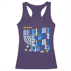 Happy Hanukkah Racerback Tank Top Retro Groovy Eight Nights and Eight Lights TS10 Purple Print Your Wear