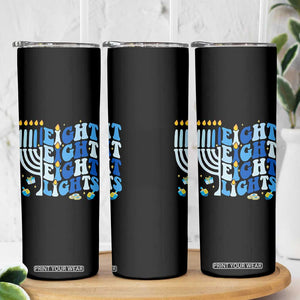 Happy Hanukkah Skinny Tumbler Retro Groovy Eight Nights and Eight Lights TS10 Print Your Wear