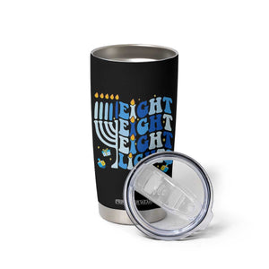 Happy Hanukkah Tumbler Cup Retro Groovy Eight Nights and Eight Lights TS10 Print Your Wear