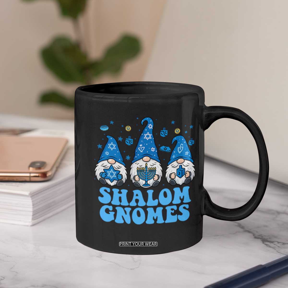 Happy Hanukkah Coffee Mug Retro Groovy Eight Nights Lights TS10 Print Your Wear