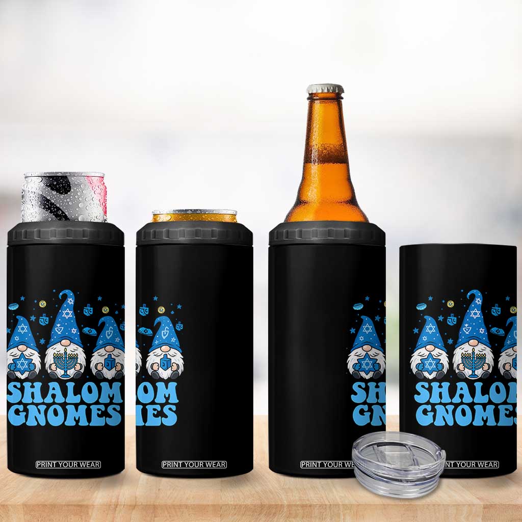Happy Hanukkah 4 in 1 Can Cooler Tumbler Retro Groovy Eight Nights Lights TS10 Print Your Wear