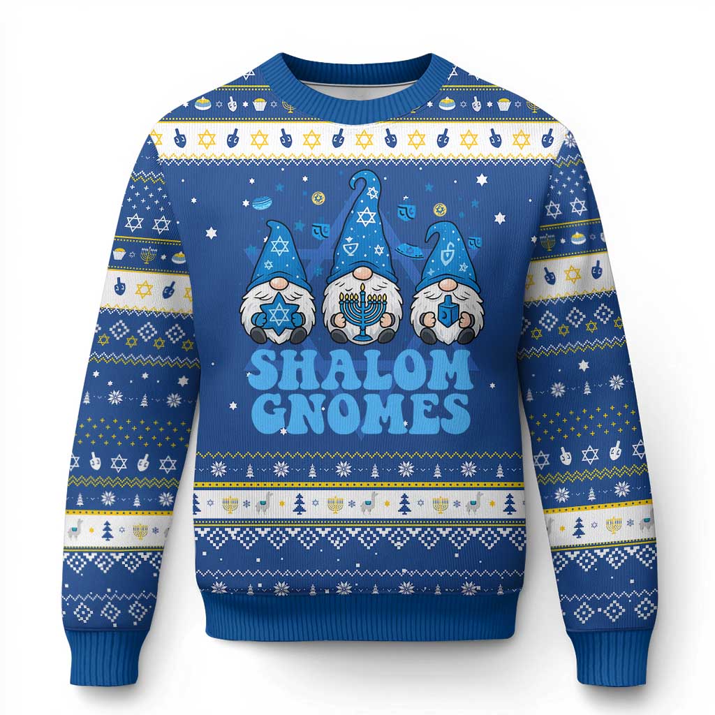 Happy Hanukkah Hanukkah Ugly Sweater Retro Groovy Eight Nights Lights TS10 Blue White Print Your Wear