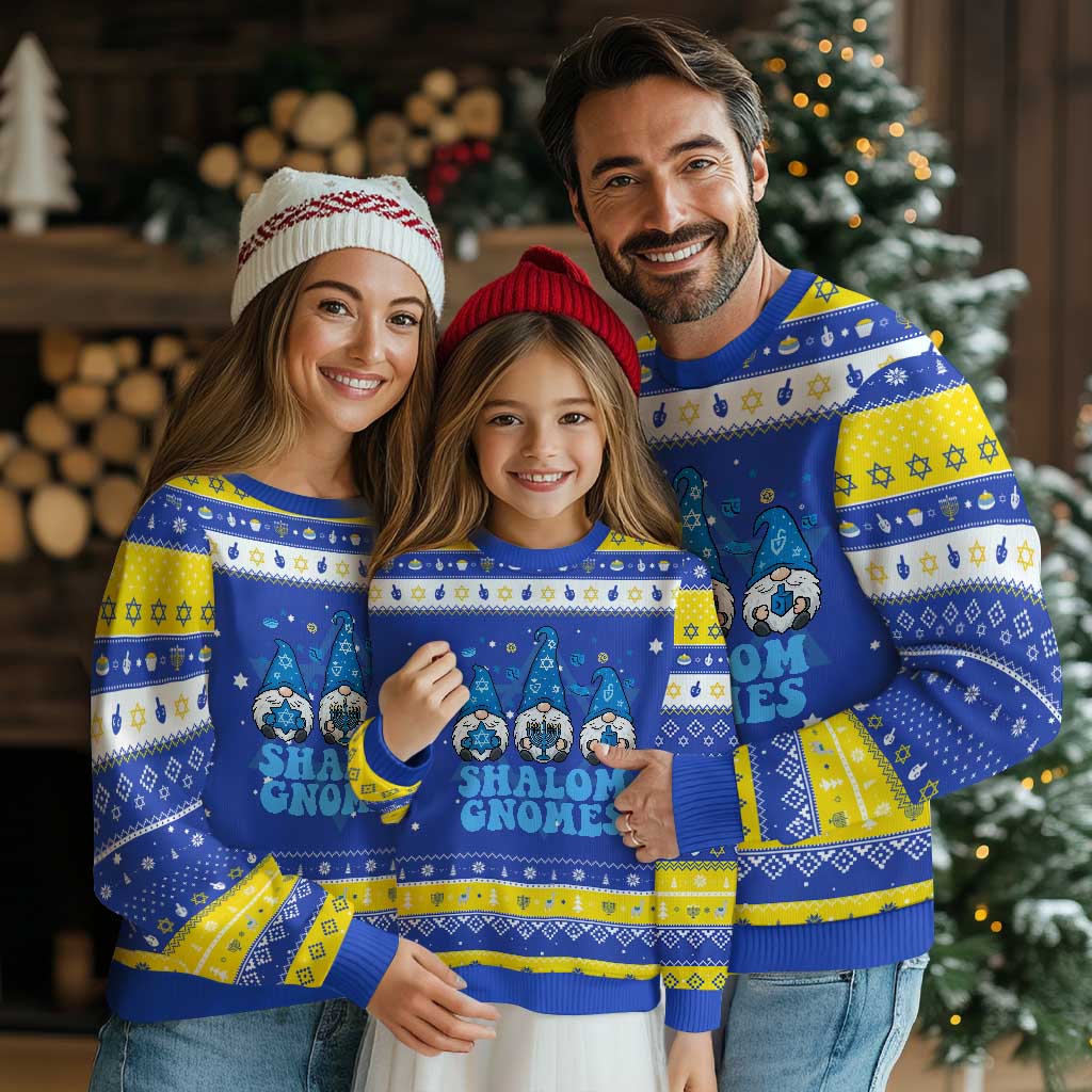 Happy Hanukkah Hanukkah Ugly Sweater Retro Groovy Eight Nights Lights TS10 Royal Blue Gold Print Your Wear