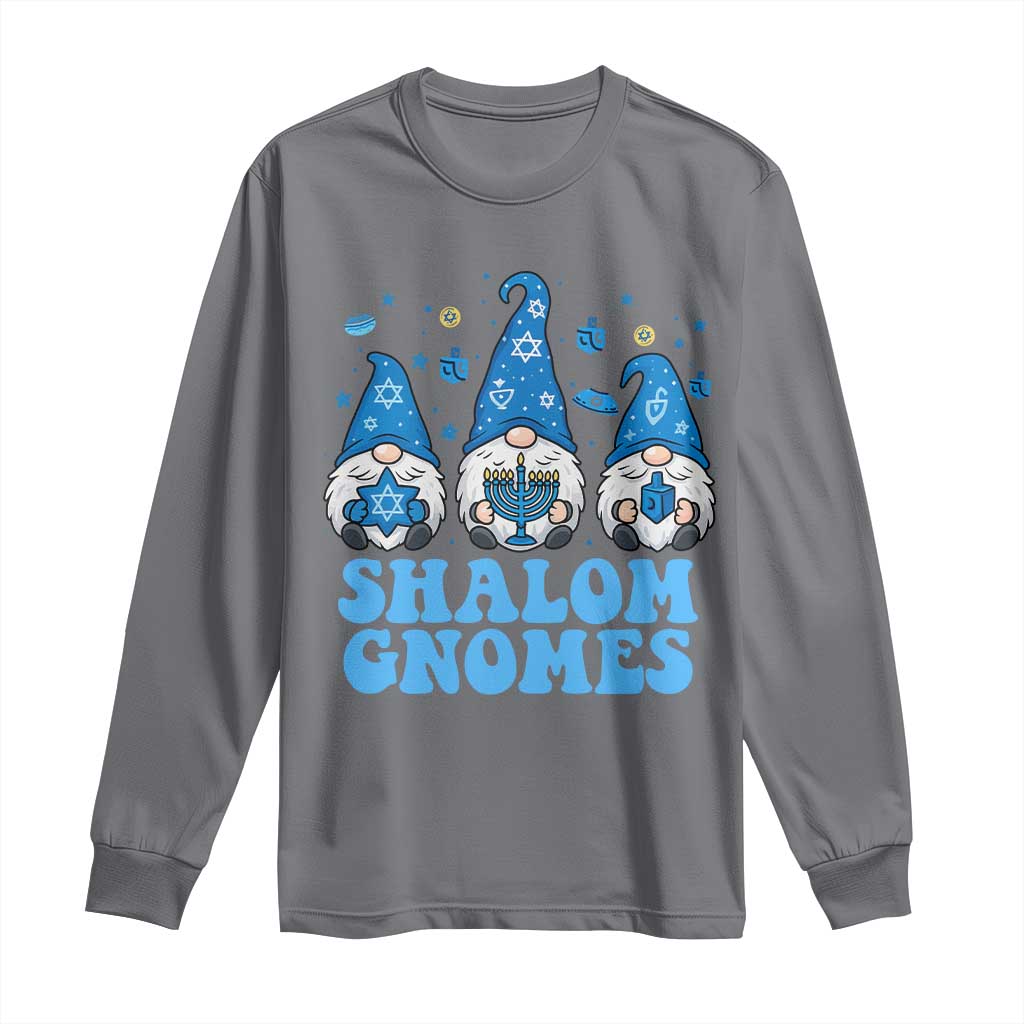 Happy Hanukkah Long Sleeve Shirt Retro Groovy Eight Nights Lights TS10 Charcoal Print Your Wear