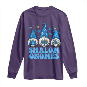 Happy Hanukkah Long Sleeve Shirt Retro Groovy Eight Nights Lights TS10 Purple Print Your Wear