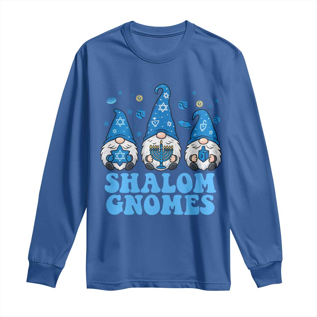 Happy Hanukkah Long Sleeve Shirt Retro Groovy Eight Nights Lights TS10 Royal Blue Print Your Wear