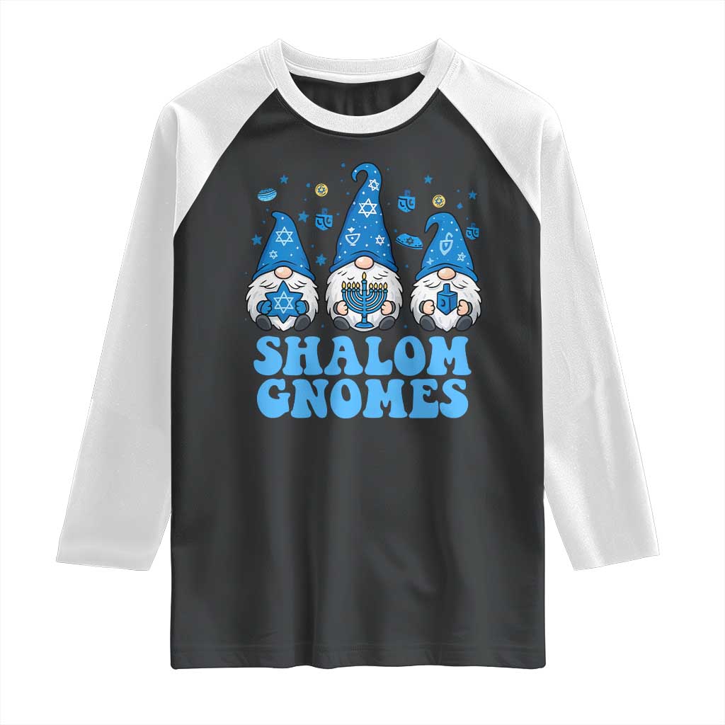 Happy Hanukkah Raglan Shirt Retro Groovy Eight Nights Lights TS10 Black White Print Your Wear