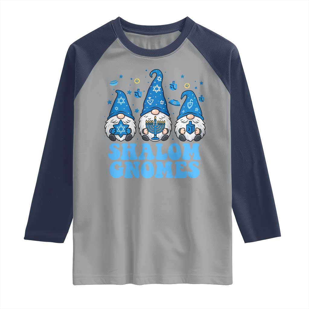 Happy Hanukkah Raglan Shirt Retro Groovy Eight Nights Lights TS10 Sport Gray Navy Print Your Wear