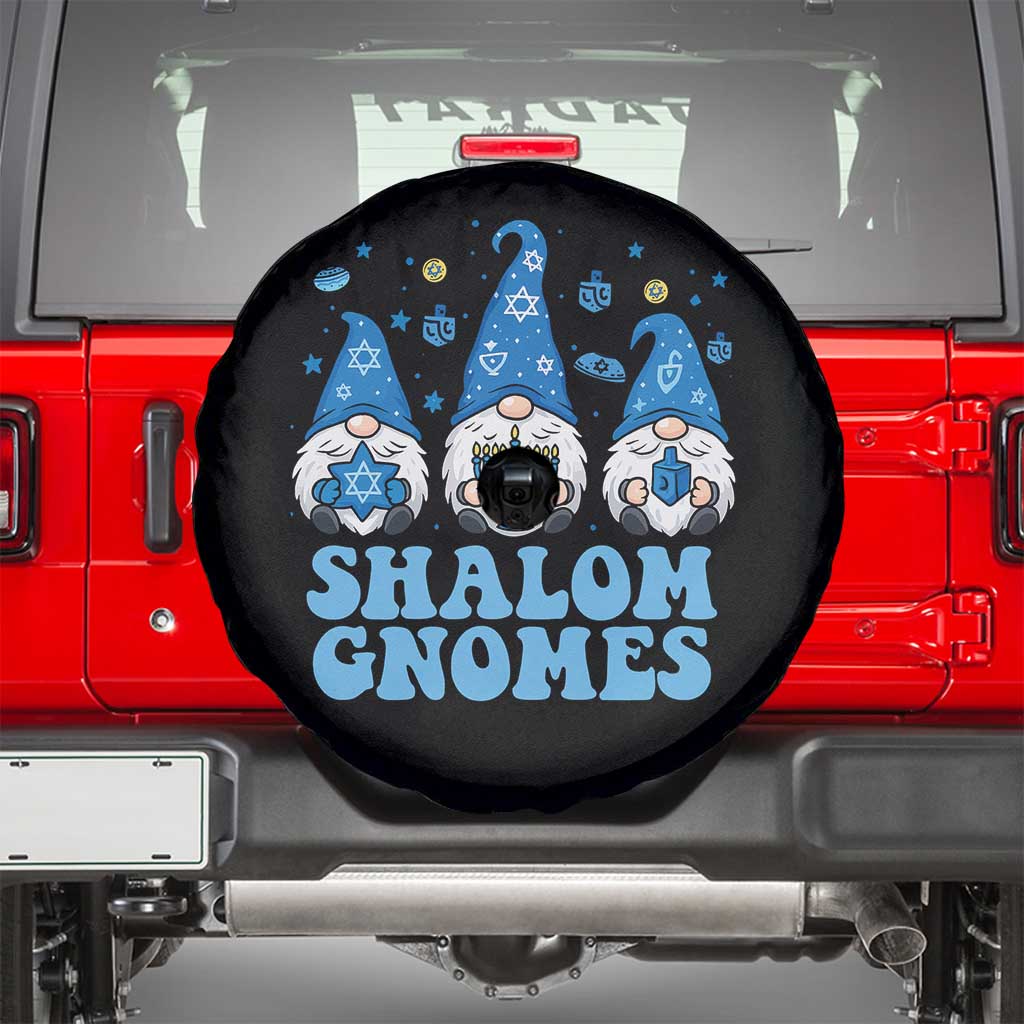 Happy Hanukkah Spare Tire Cover Retro Groovy Eight Nights Lights TS10 Black Print Your Wear