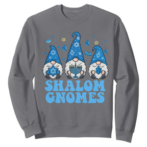 Happy Hanukkah Sweatshirt Retro Groovy Eight Nights Lights TS10 Charcoal Print Your Wear