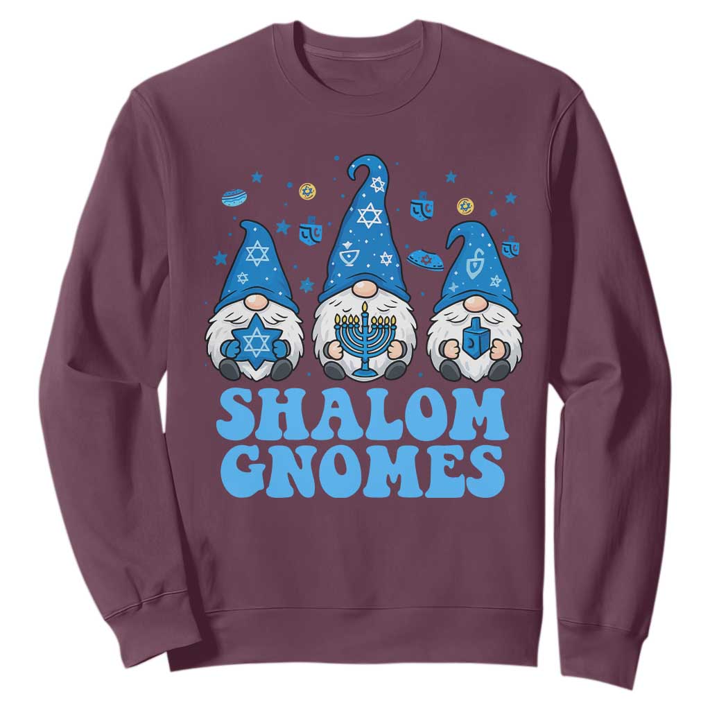 Happy Hanukkah Sweatshirt Retro Groovy Eight Nights Lights TS10 Maroon Print Your Wear