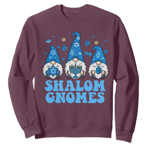 Happy Hanukkah Sweatshirt Retro Groovy Eight Nights Lights TS10 Maroon Print Your Wear