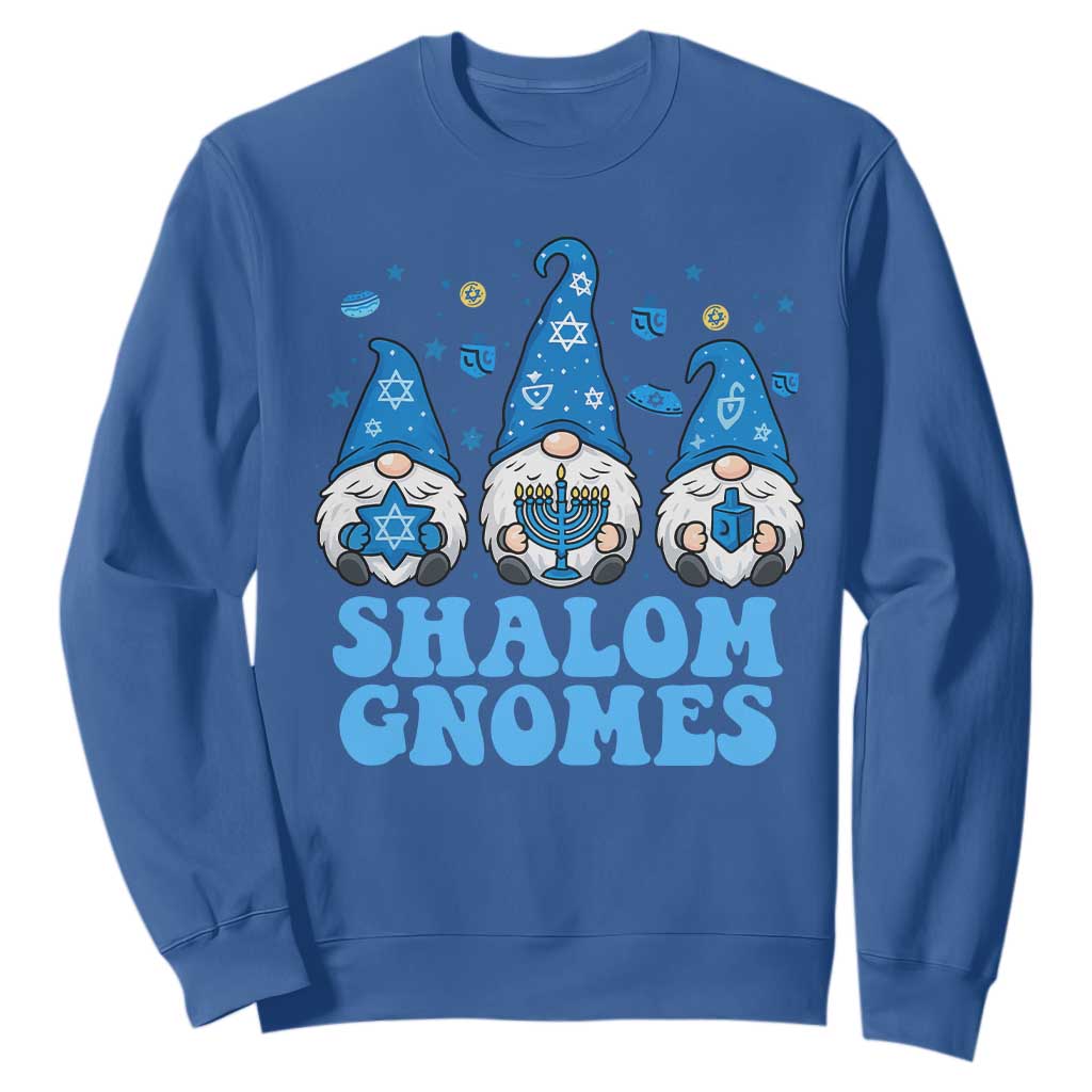 Happy Hanukkah Sweatshirt Retro Groovy Eight Nights Lights TS10 Royal Blue Print Your Wear