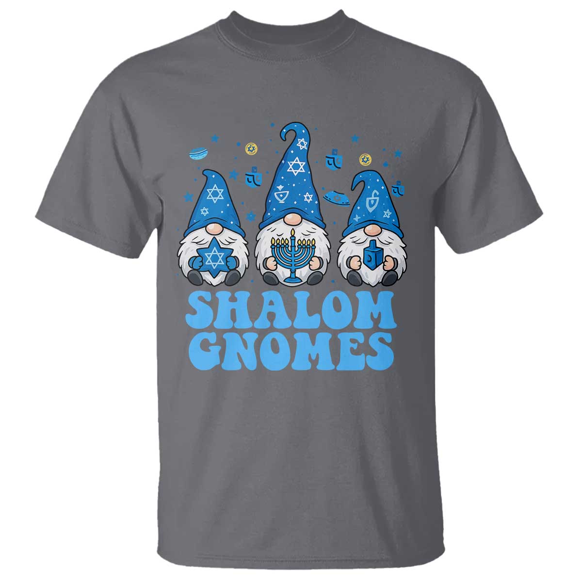 Happy Hanukkah T Shirt Retro Groovy Eight Nights Lights TS10 Charcoal Print Your Wear