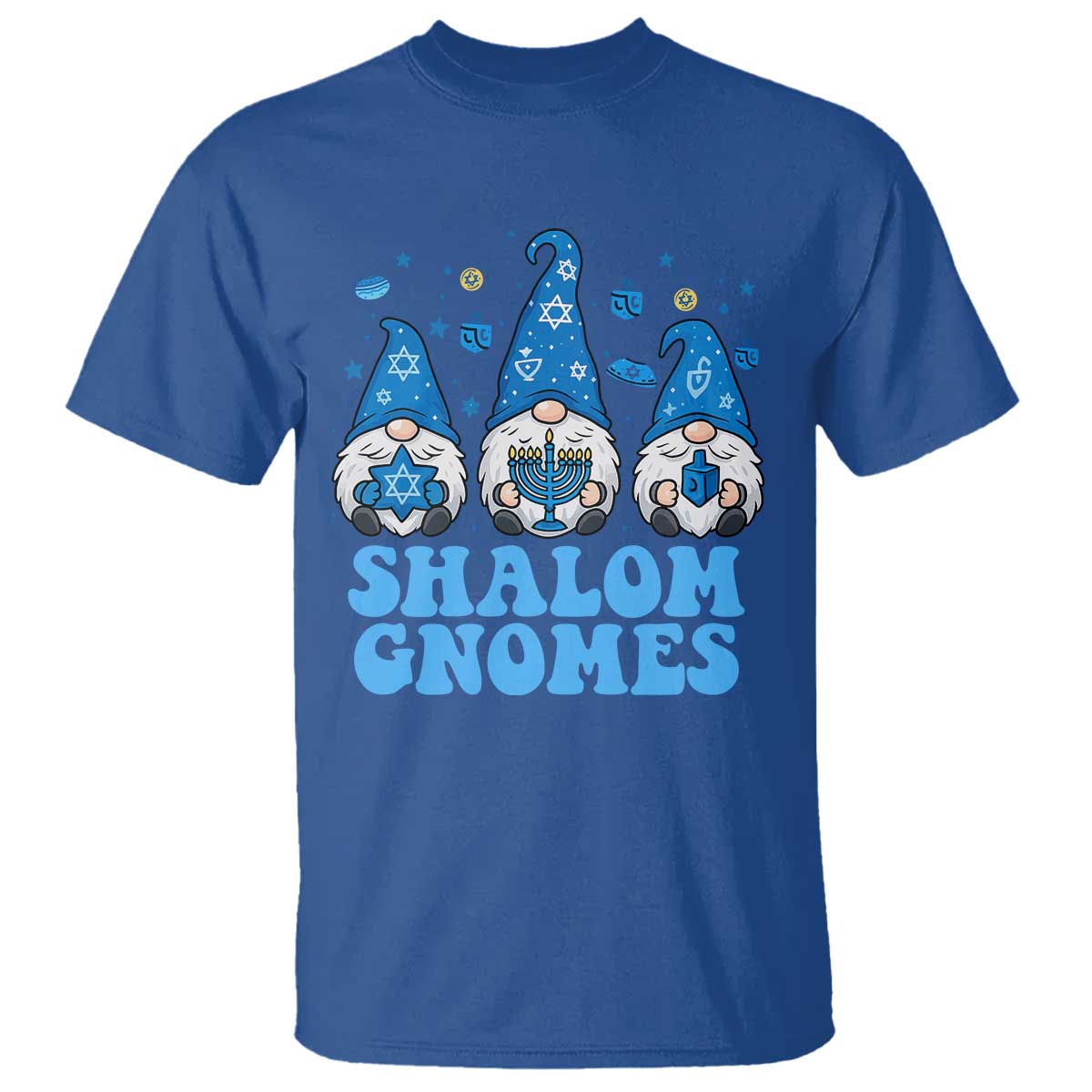 Happy Hanukkah T Shirt Retro Groovy Eight Nights Lights TS10 Royal Blue Print Your Wear