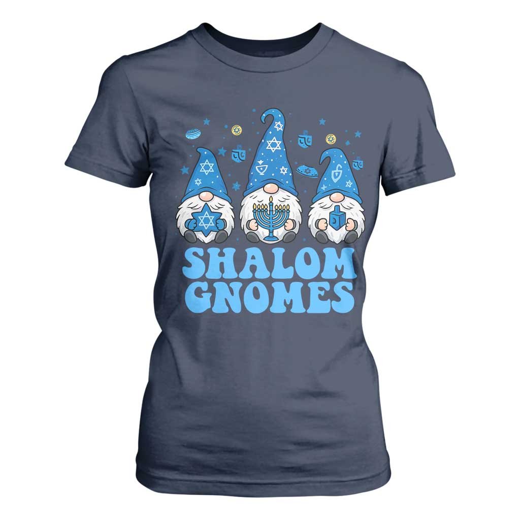 Happy Hanukkah T Shirt For Women Retro Groovy Eight Nights Lights TS10 Navy Print Your Wear