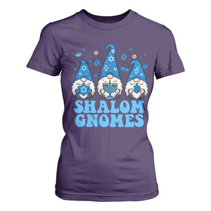 Happy Hanukkah T Shirt For Women Retro Groovy Eight Nights Lights TS10 Purple Print Your Wear