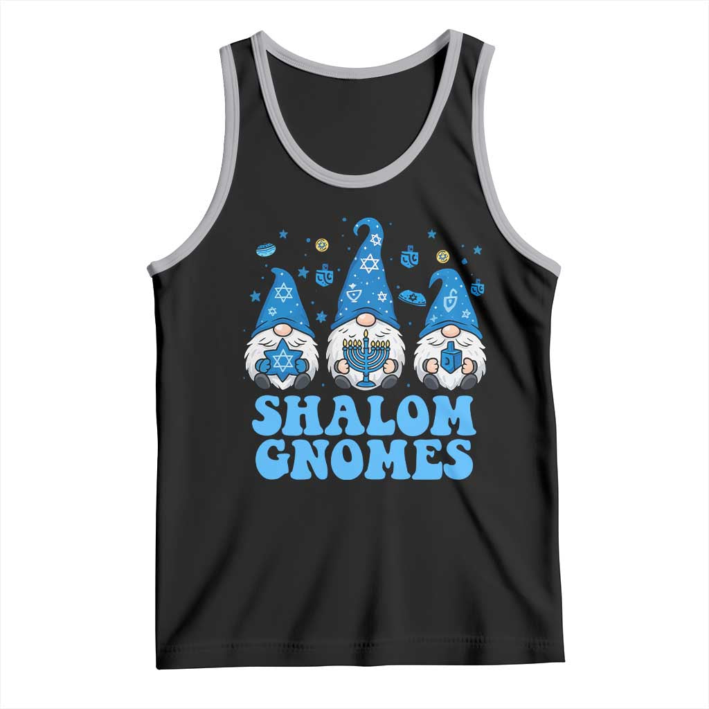 Happy Hanukkah Tank Top Retro Groovy Eight Nights Lights TS10 Black Athletic Heather Print Your Wear