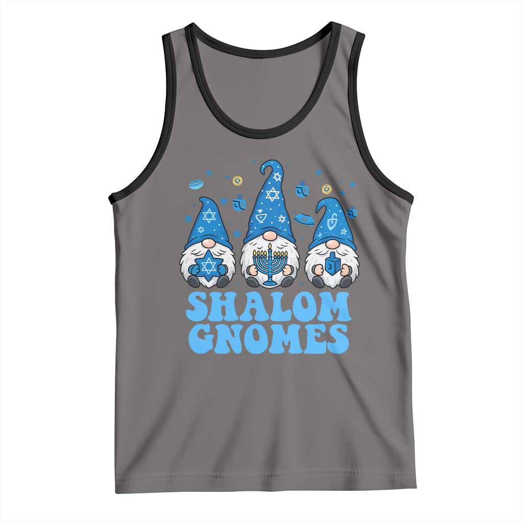Happy Hanukkah Tank Top Retro Groovy Eight Nights Lights TS10 Deep Heather Black Print Your Wear