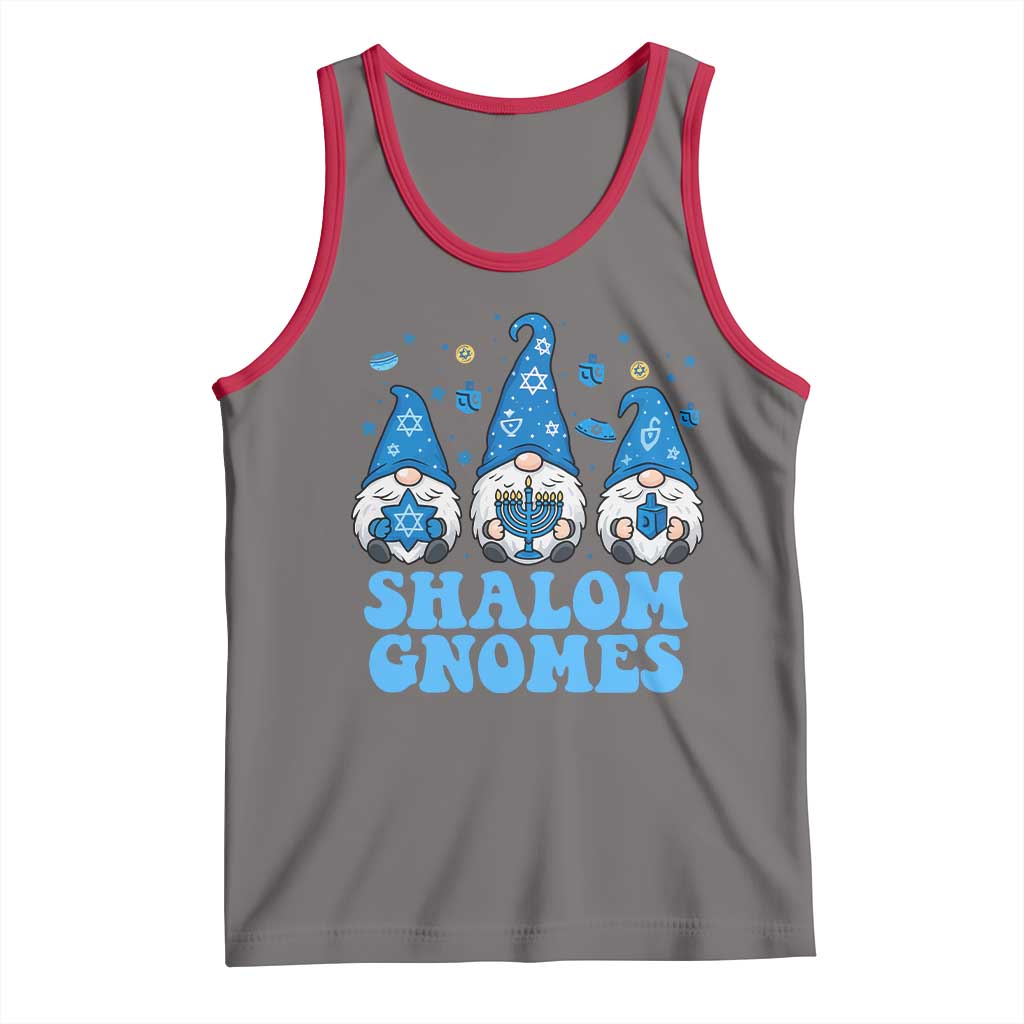 Happy Hanukkah Tank Top Retro Groovy Eight Nights Lights TS10 Deep Heather Red Print Your Wear