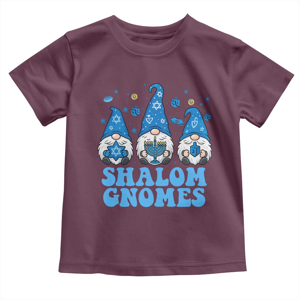 Happy Hanukkah Toddler T Shirt Retro Groovy Eight Nights Lights TS10 Maroon Print Your Wear