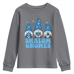 Happy Hanukkah Youth Sweatshirt Retro Groovy Eight Nights Lights TS10 Charcoal Print Your Wear