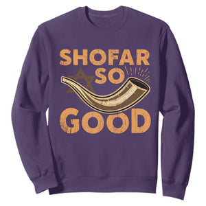 Shofar So Good Sweatshirt Funny Rosh Hashanah Jewish Holiday Gift TS10 Purple Print Your Wear