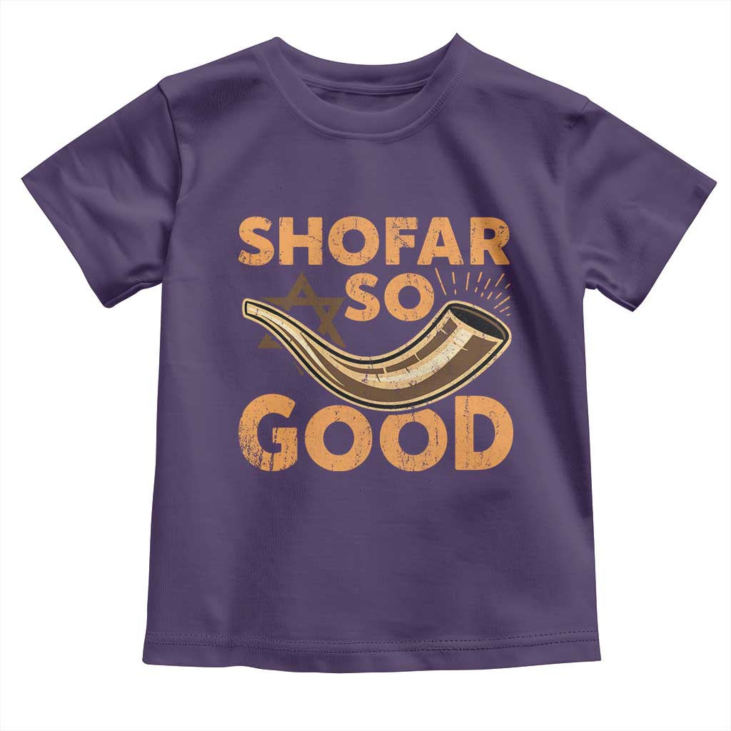 Shofar So Good Toddler T Shirt Funny Rosh Hashanah Jewish Holiday Gift TS10 Purple Print Your Wear