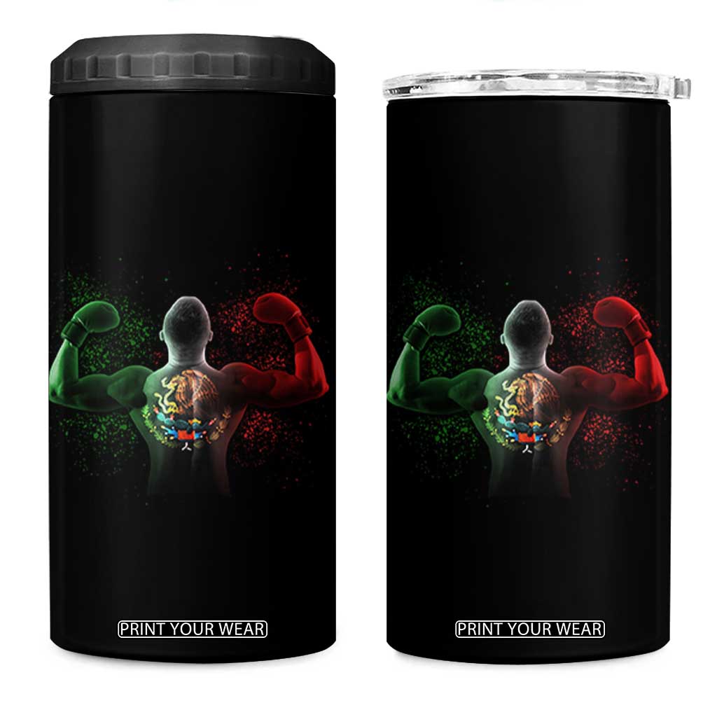 Mexican Boxing 4 in 1 Can Cooler Tumbler Retro Vintage Watercolors Mexico Flag Boxer TS10 One Size: 16 oz Black Print Your Wear