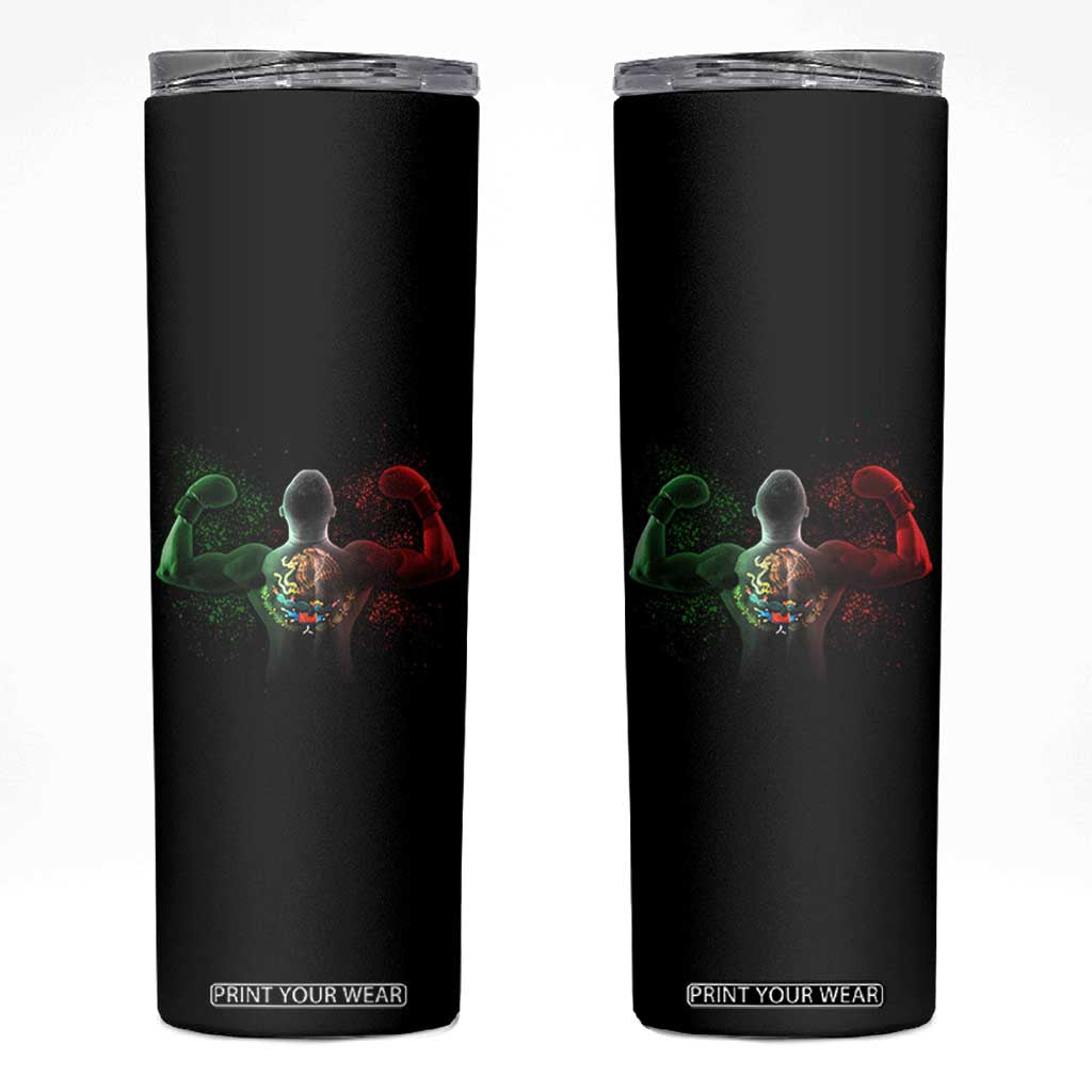 Mexican Boxing Skinny Tumbler Retro Vintage Watercolors Mexico Flag Boxer TS10 Black Print Your Wear