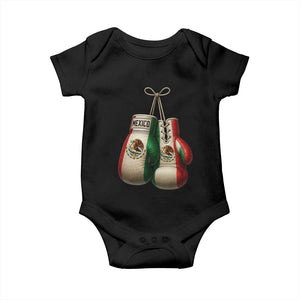 Mexican Boxing Gloves Baby Onesie Retro Vintage Mexico Flag Boxer TS10 Black Print Your Wear