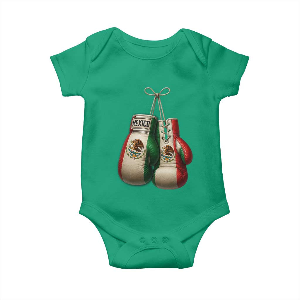 Mexican Boxing Gloves Baby Onesie Retro Vintage Mexico Flag Boxer TS10 Irish Green Print Your Wear