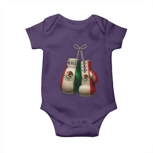 Mexican Boxing Gloves Baby Onesie Retro Vintage Mexico Flag Boxer TS10 Purple Print Your Wear