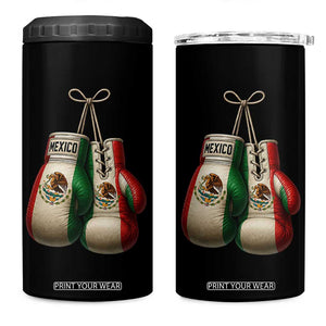 Mexican Boxing Gloves 4 in 1 Can Cooler Tumbler Retro Vintage Mexico Flag Boxer TS10 One Size: 16 oz Black Print Your Wear