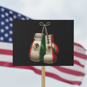 Mexican Boxing Gloves Protest Sign Retro Vintage Mexico Flag Boxer TS10 Horizontal 18" × 24" Black Print Your Wear
