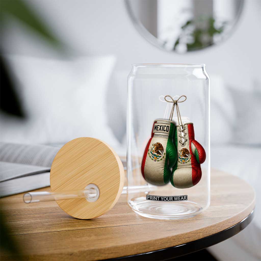 Mexican Boxing Gloves Glass Can Retro Vintage Mexico Flag Boxer TS10 Print Your Wear