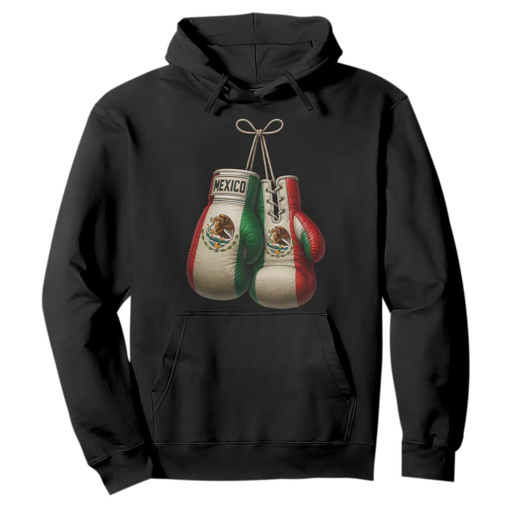 Mexican Boxing Gloves Hoodie Retro Vintage Mexico Flag Boxer TS10 Black Print Your Wear