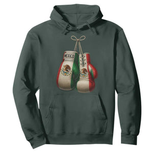 Mexican Boxing Gloves Hoodie Retro Vintage Mexico Flag Boxer TS10 Dark Forest Green Print Your Wear