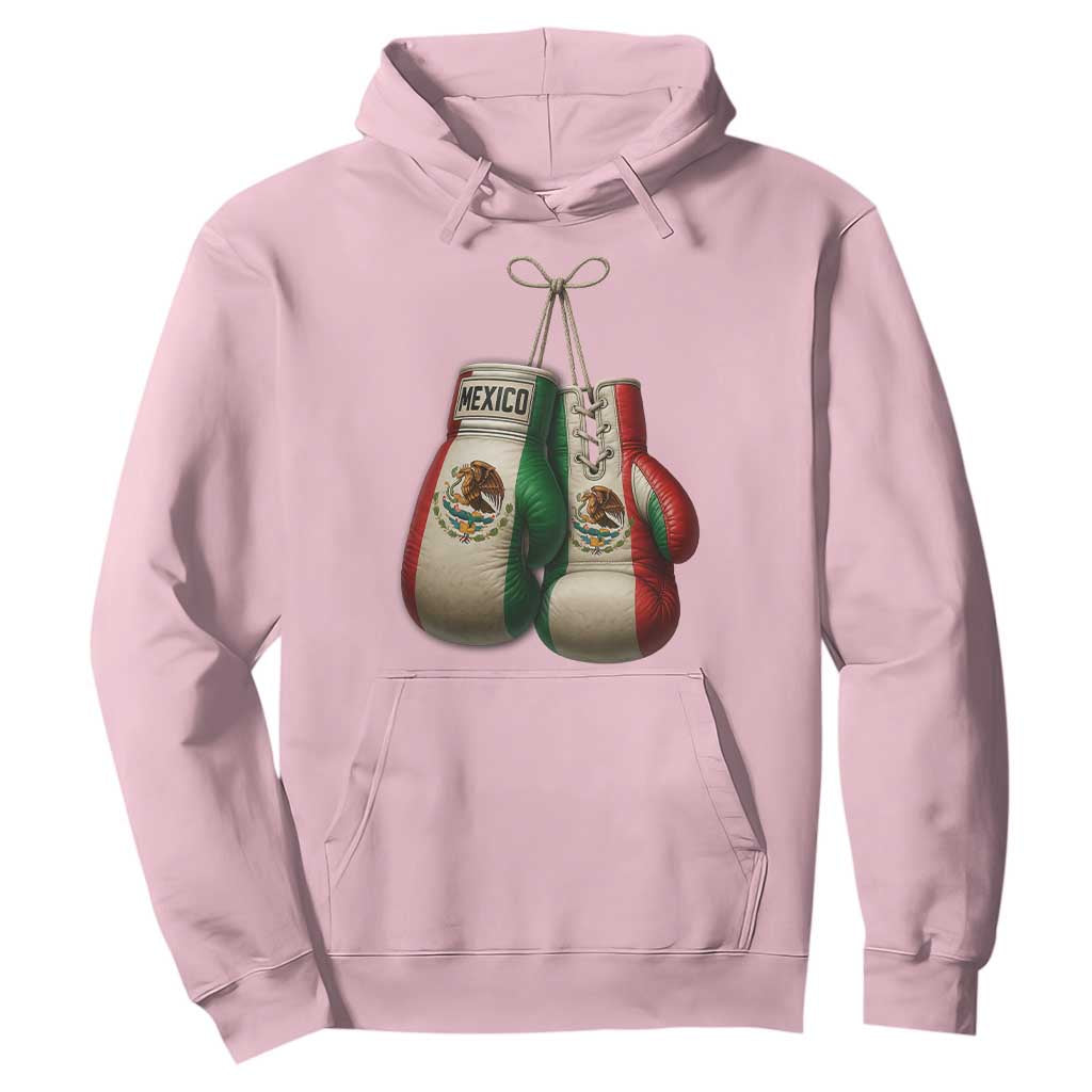 Mexican Boxing Gloves Hoodie Retro Vintage Mexico Flag Boxer TS10 Light Pink Print Your Wear