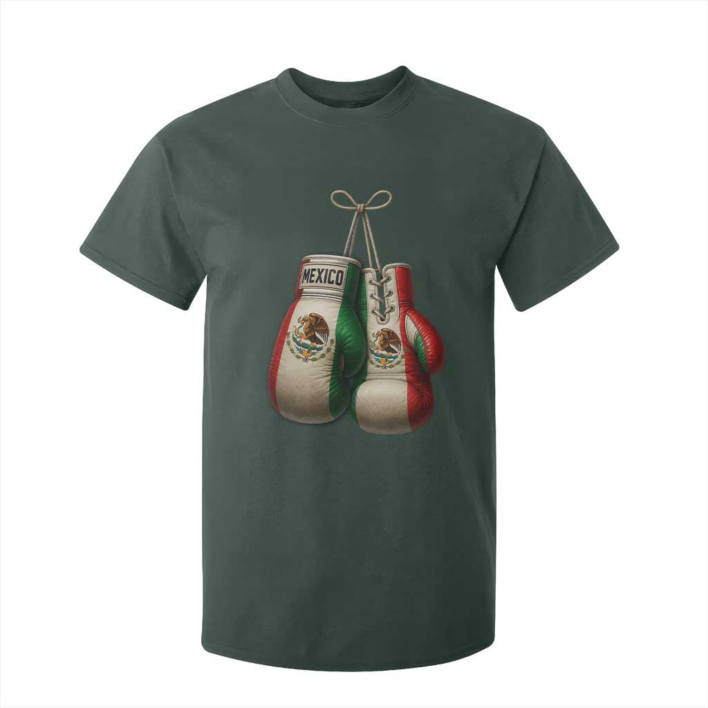 Mexican Boxing Gloves T Shirt For Kid Retro Vintage Mexico Flag Boxer TS10 Dark Forest Green Print Your Wear