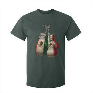 Mexican Boxing Gloves T Shirt For Kid Retro Vintage Mexico Flag Boxer TS10 Dark Forest Green Print Your Wear