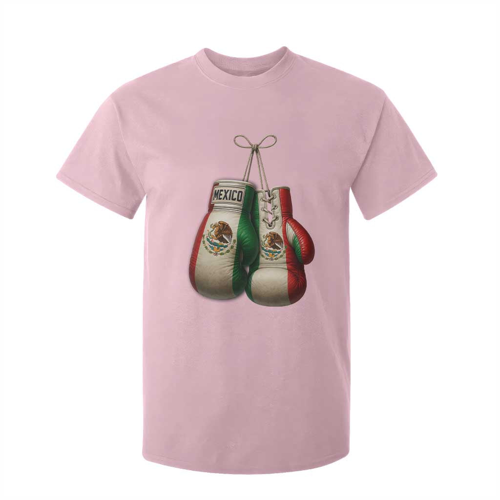 Mexican Boxing Gloves T Shirt For Kid Retro Vintage Mexico Flag Boxer TS10 Light Pink Print Your Wear